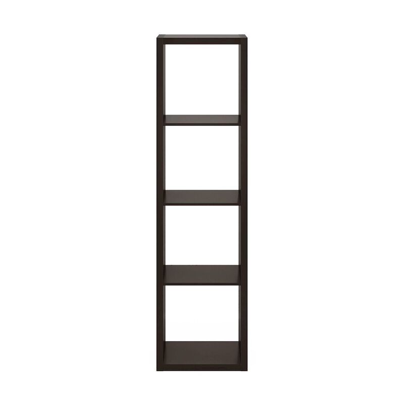 Cubicle Open Back Decorative Verticle Cube Storage Organizer, 4-Cube, Dark Oak