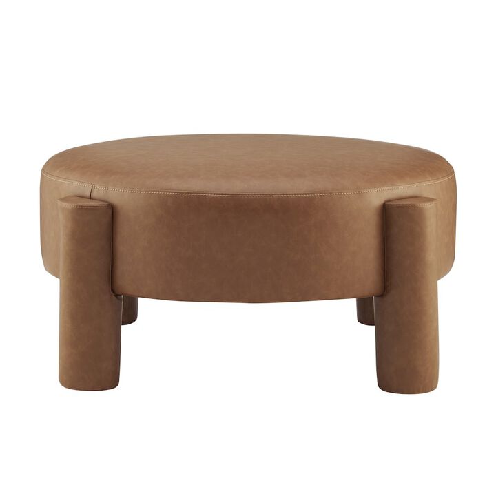 Elora PU Round Ottoman