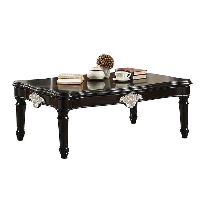 Plethoria Home Black Wood Coffee Table