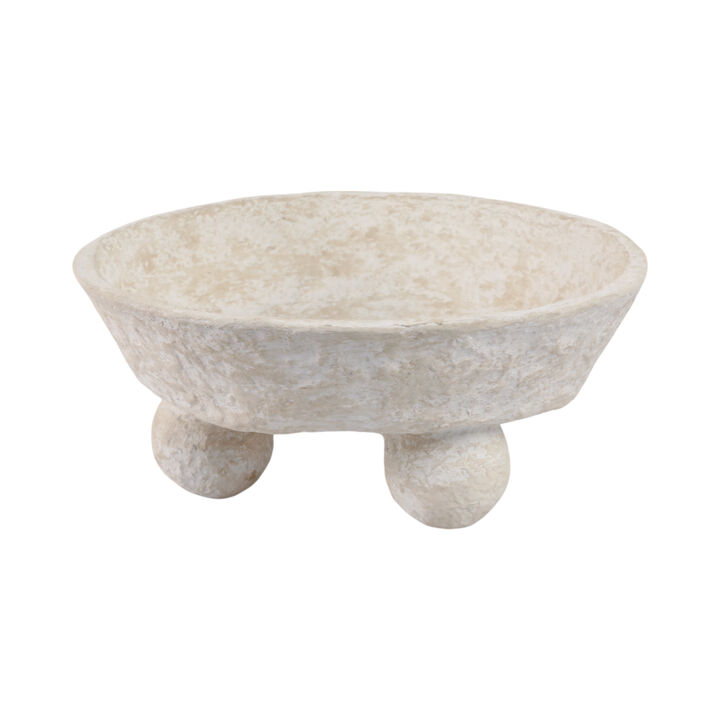 Paper Mache Knobby Footed Bowl