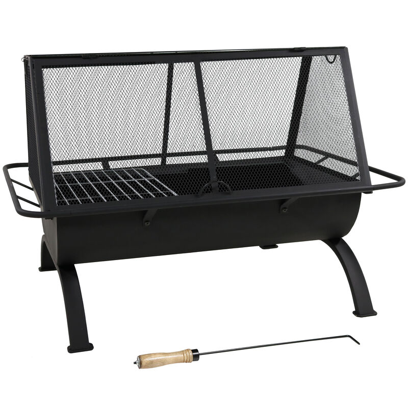 Sunnydaze 36 in Northland Grill Outdoor Fire Pit with Spark Screen