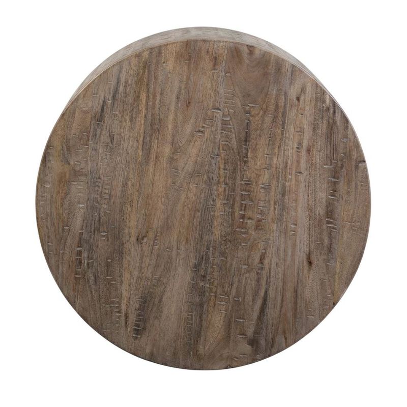 Starlight Canyon Home Mango Wood Round Coffee Table with Drum Base for Living Room image number 1