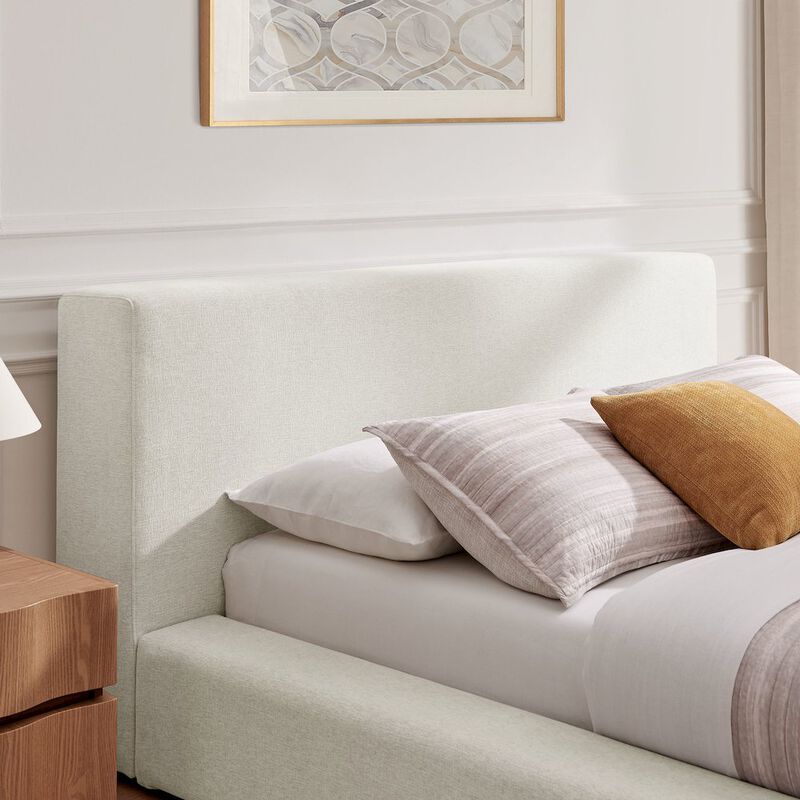 Luma Chenille Upholstered Queen Platform Bed Frame image number 9