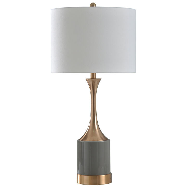 Large Copper & Gray Table Lamp