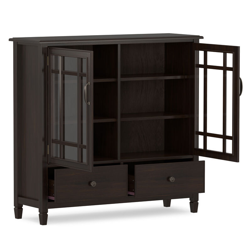 Connaught SOLID WOOD 46 inch Wide Traditional Tall Storage Cabinet in Dark Chestnut Brown image number 4