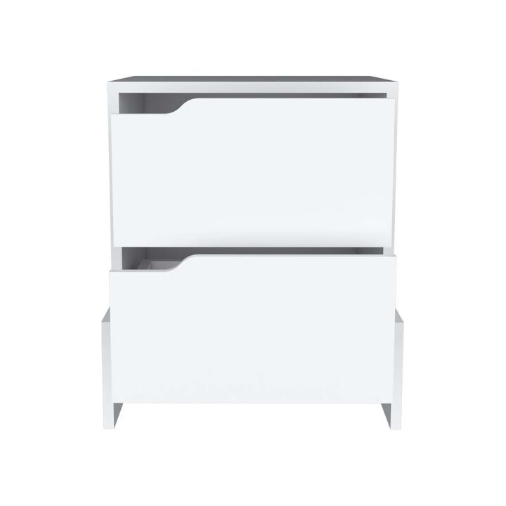 Streamdale Haines Nightstand With 2-Drawers, End Table With Sturdy Base