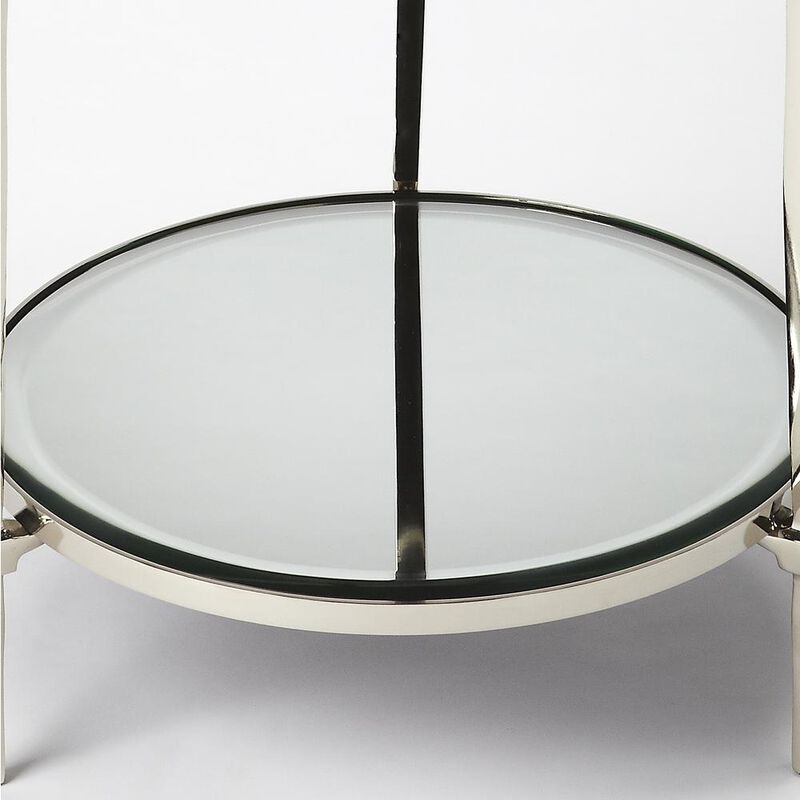 Butler Specialty Jolene Metal & Mirrored Side Table, Silver image number 3