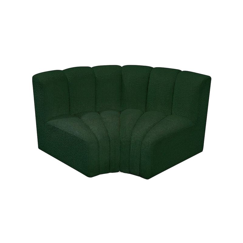 Meridian Furniture Arc Green Boucle Fabric Modular Sofa