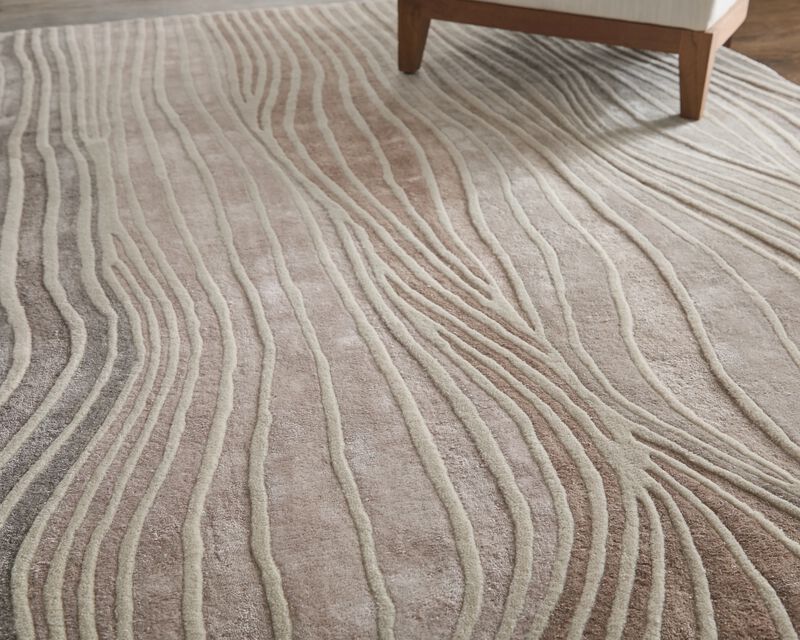 Maridian 8A71F Taupe/Beige 5' x 8' Rug image number 1