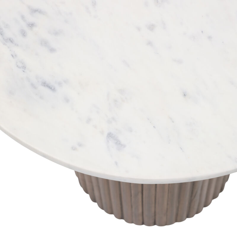 Fluted Base Travertine Table image number 3