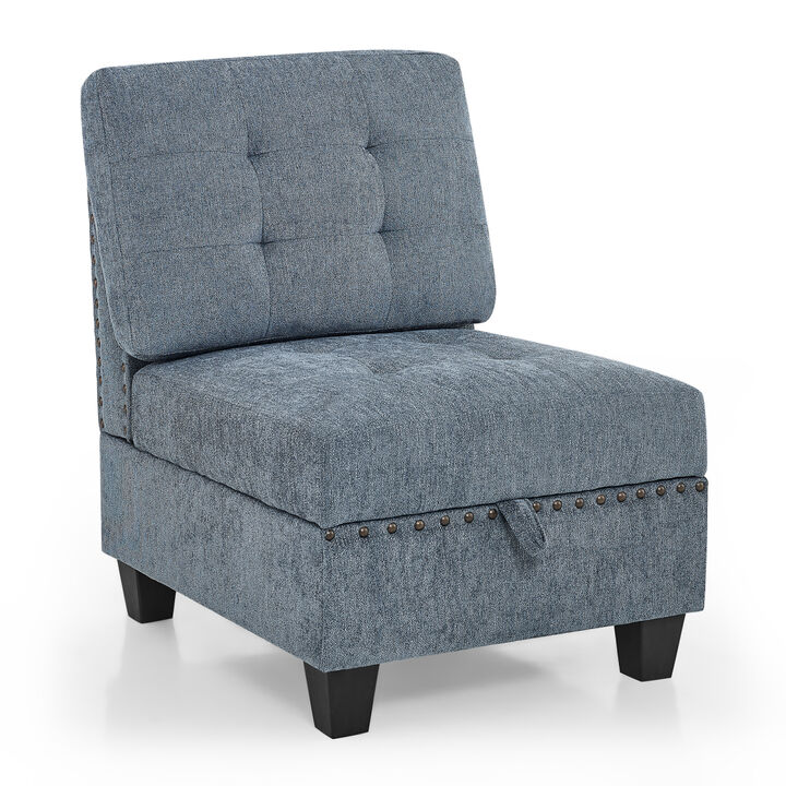 Single Chair for Modular Sectional, Navy(26.5"x31.5"x36")