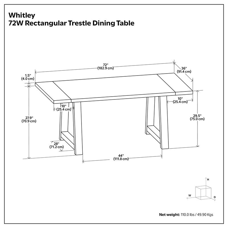 Simpli Home Whitley Dining Table image number 8