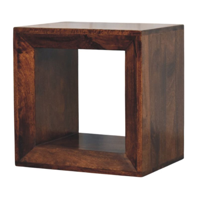 Artisan Furniture Solid Wood Solis Open California Walnut Side Table