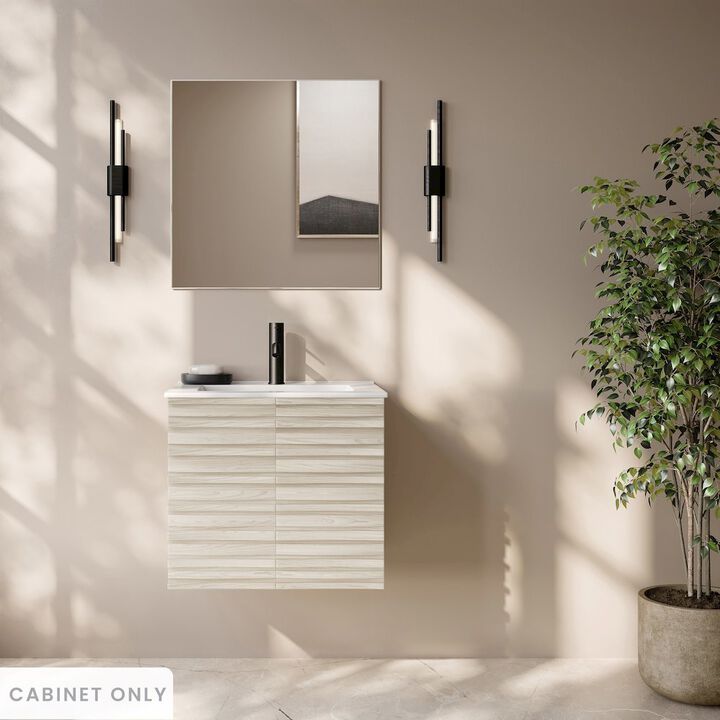 Cascade 24" Wall-Mounted Bathroom Vanity Cabinet without Top in White Oak