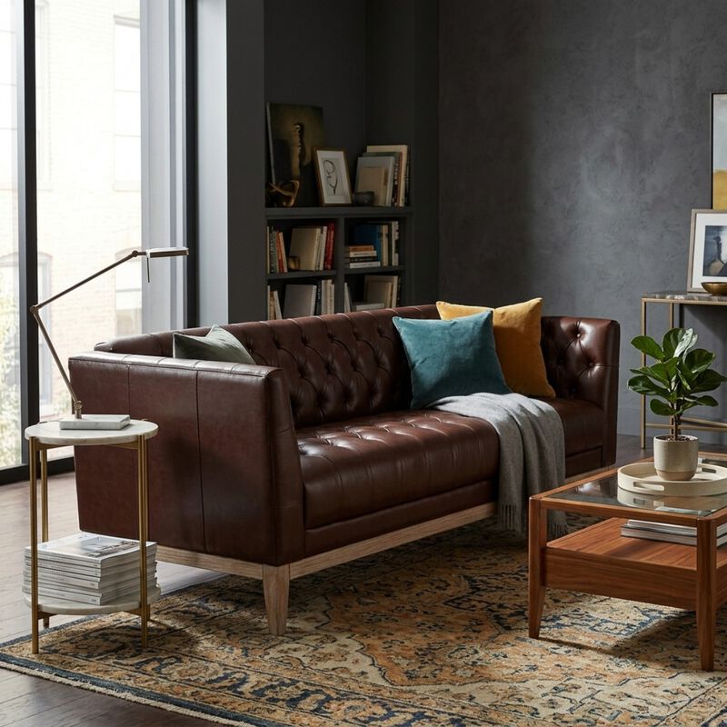 Jitrap Mid Century Modern Chesterfield Sofa image number 3