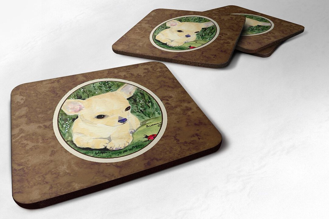 Caroline's Treasures SS1010FC Chihuahua Foam Coasters (Set of 4), 3.5 H x 3.5 W, Multicolor