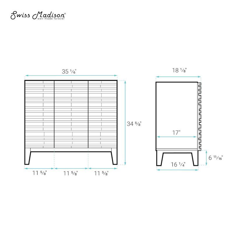 Cascade 36" Freestanding Bathroom Vanity Cabinet without Top in Green Oak image number 5