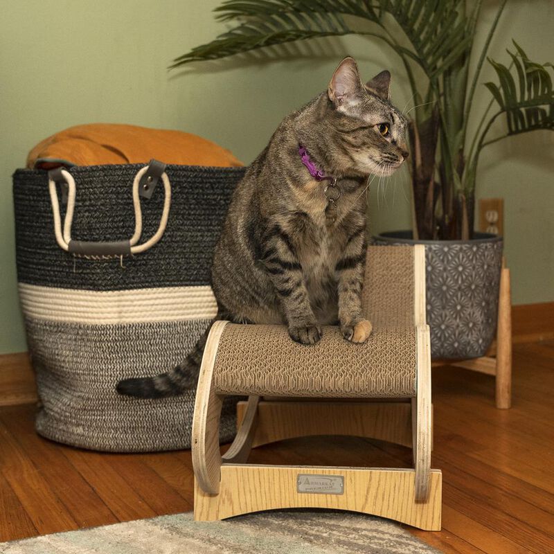 Armarkat Real Wood Medium Wooden Cat Rocking Chair, Detachable Cat Swing Chair