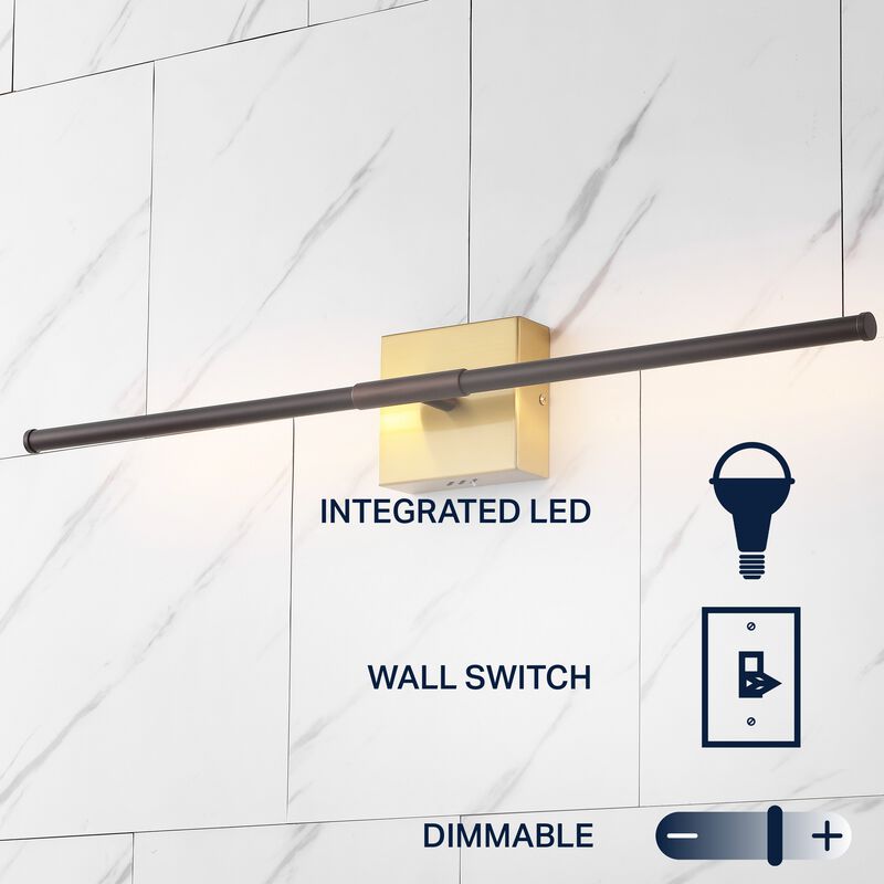Makena Modern Minimalist Dimmable Integrated LED Metal Wall Sconce