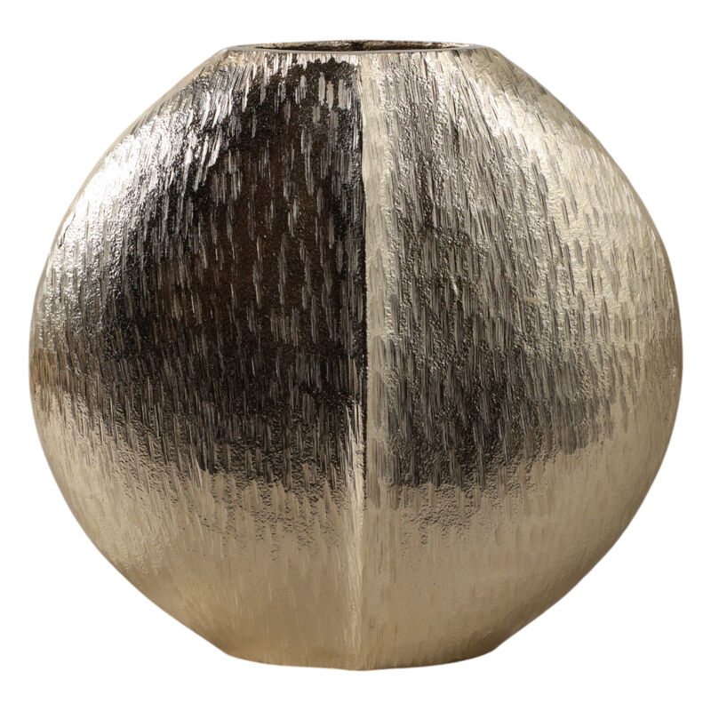 11x10" Modern Round Metal Vase image number 3