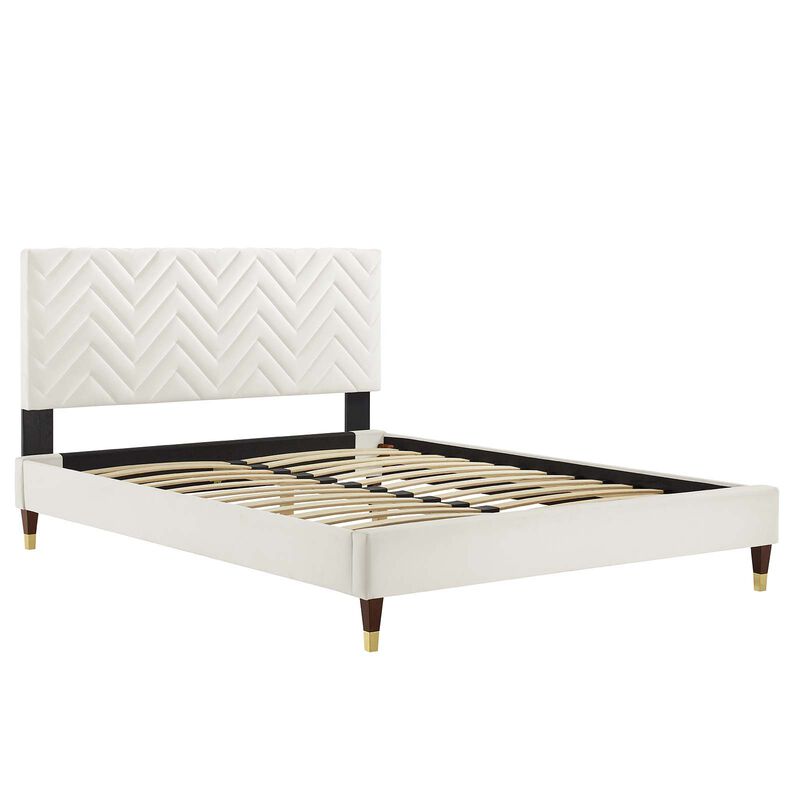 Modway - Leah Chevron Tufted Performance Velvet Full Platform Bed image number 4