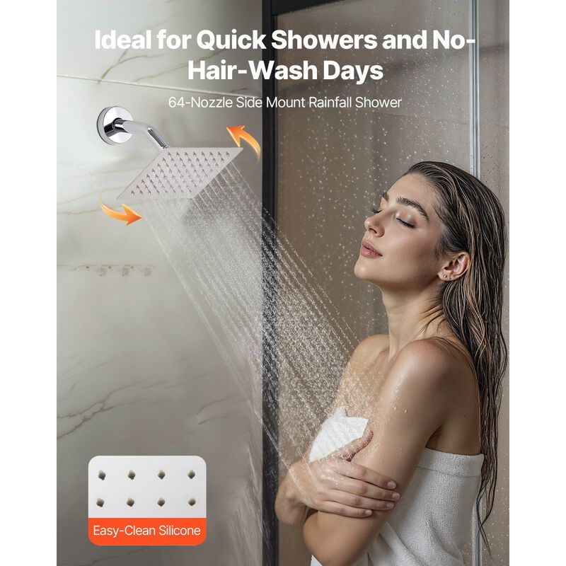 Ceiling Mount Rainfall Shower with 2-in-1 Handheld Spray, Brass Valve and Trim image number 3