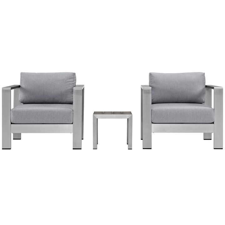 Shore Outdoor Patio Collection: Durable Aluminum Sectional Sofa Set with Side Table and Armchairs - Enhance Your Outdoor Relaxation Experience