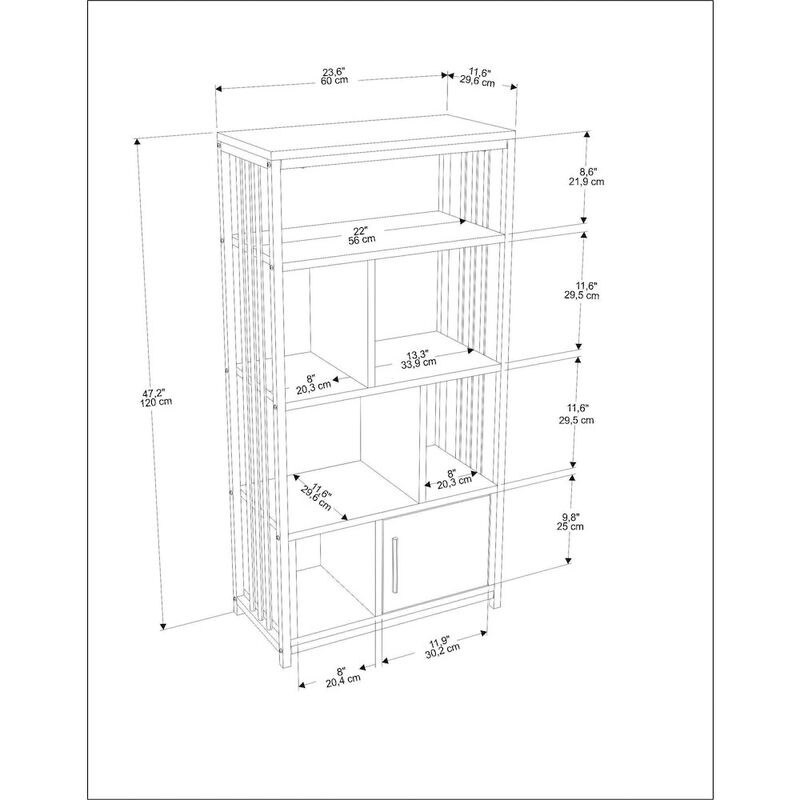 Decorotika Valero Bookcase White Anthracite