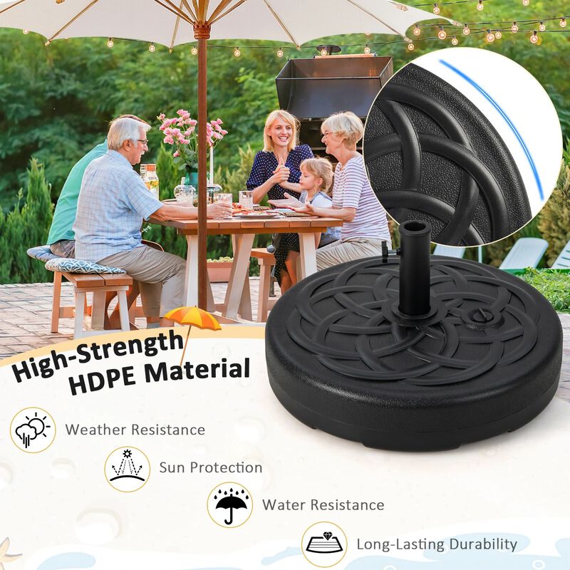 Mondawe 22 Inch Fillable Heavy-Duty Round Patio Umbrella Base Stand