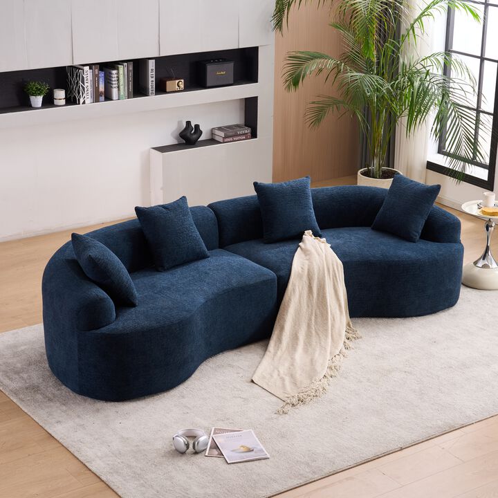 Merax Curved Boneless Sofa Couches Sleeper for Living Room