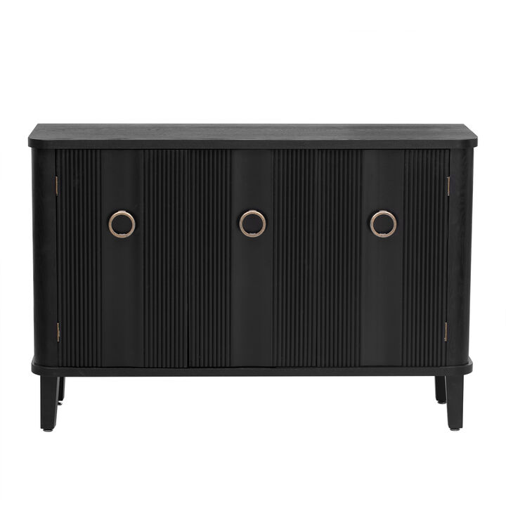 Merax Modern Solid Wood Veneer Fraxinus Mandschuric Cabinet