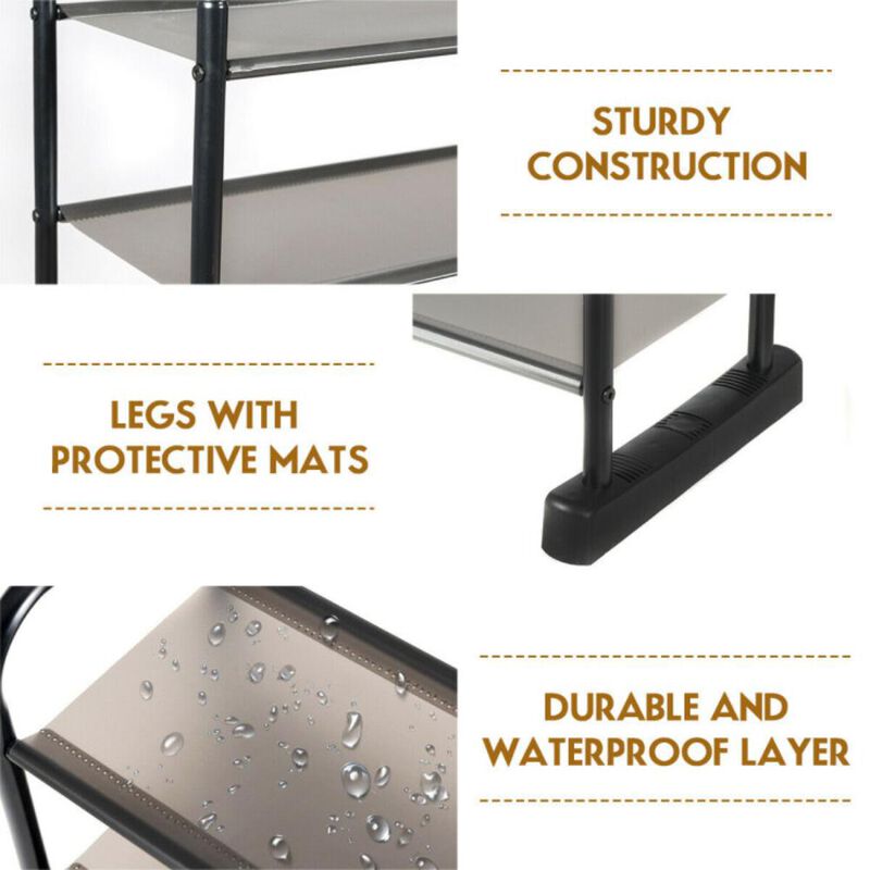 Hivvago 10-Tier Free-Standing Metal Frame Shoe Rack