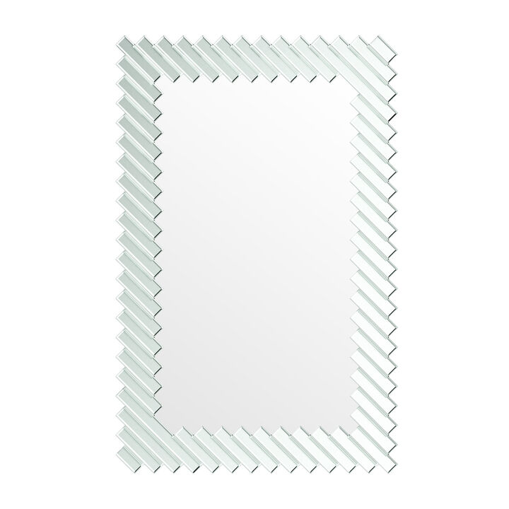 26.8" W &times; 39.3" H Modern Silver Rectangular Bathroom Vanity Wall Mirror