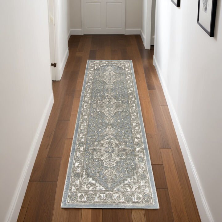 HomeRoots Medallion Distressed Runner Rug
