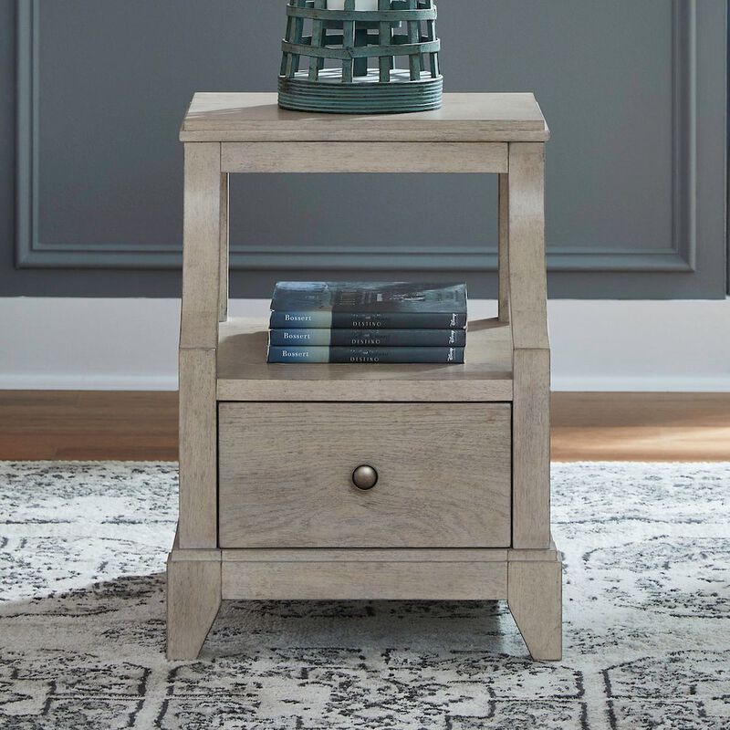 Liberty Furniture New Haven Chairside Table for Living Room Traditional - Sanctuary White Oak Wood image number 1