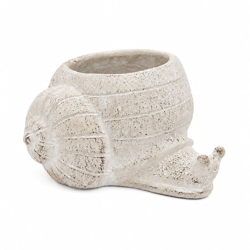 WOW PIONEER Decorative Sand and Cement Snail Planter Stylized Silhouette for Succulents Herbs Trailing Plants Indoor Home Decor image number 0