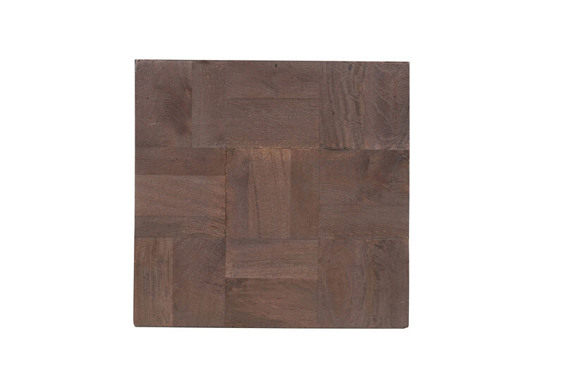 HomeRoots 22" Black And Brown Solid Wood Square End Table image number 2