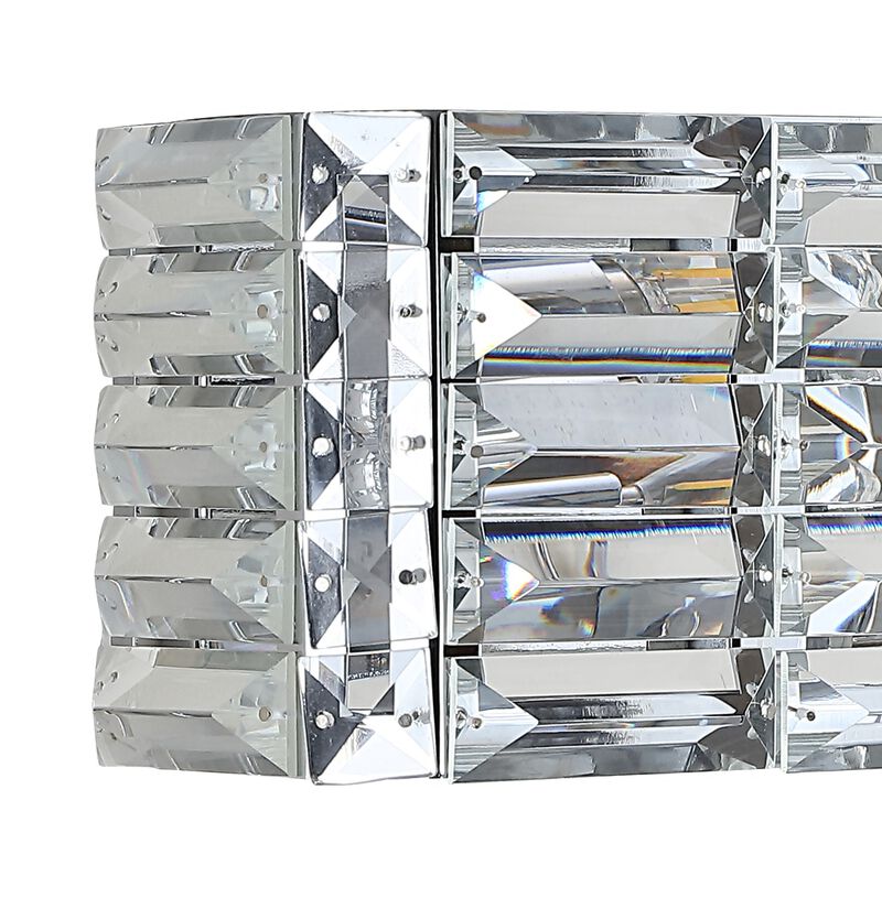 Evelyn Crystal Rectangle Ironcrystal Glam Modern LED Vanity Light