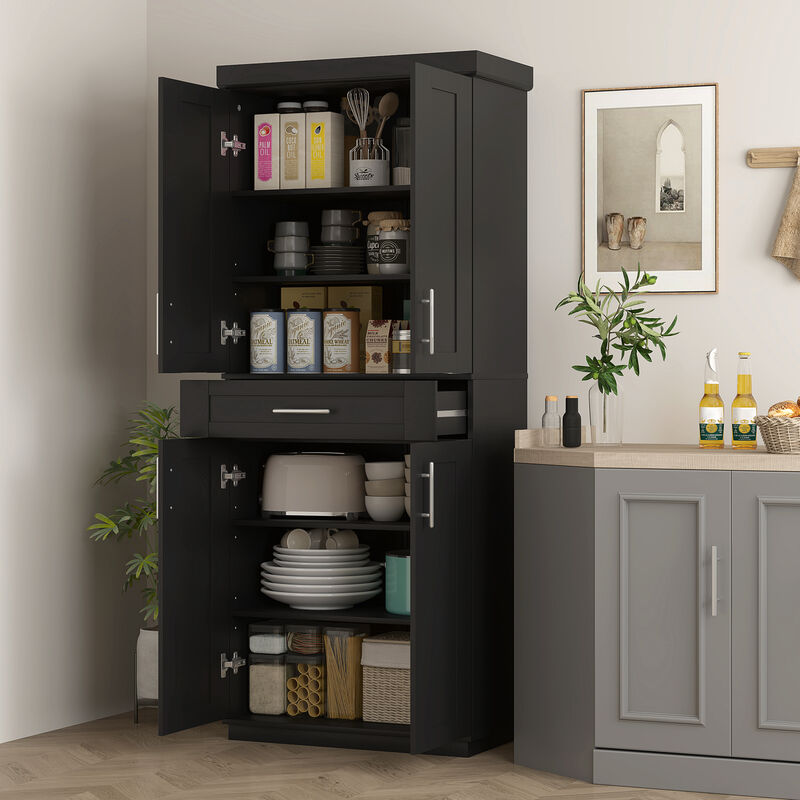 Hivvago Kitchen Cupboard Cabinet with Doors, Drawer & Shelves image number 1