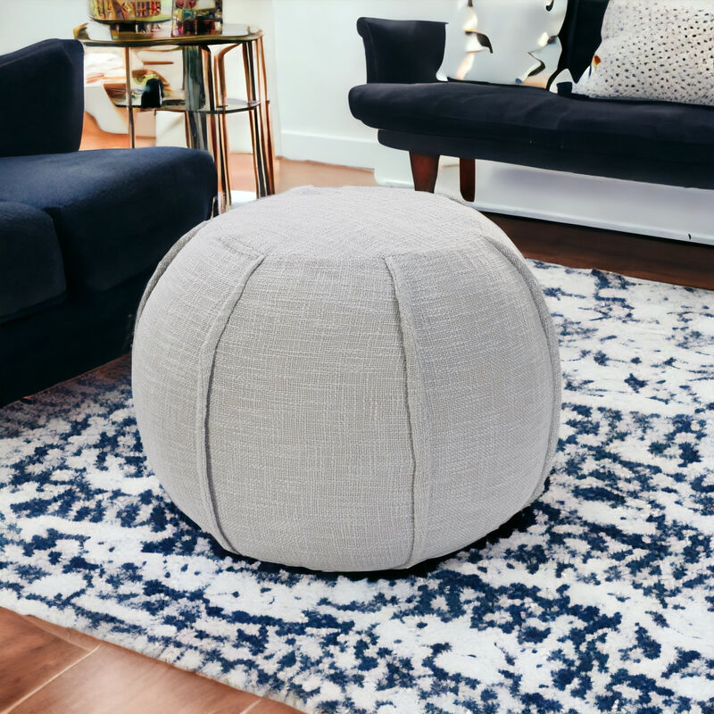 Round Cotton Ottoman for Living Room or Bedroom Seating and Footrest