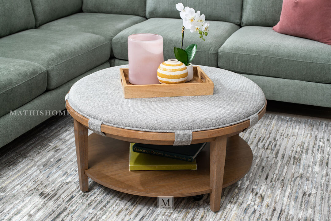 Lindon Round Upholstered Cocktail Table