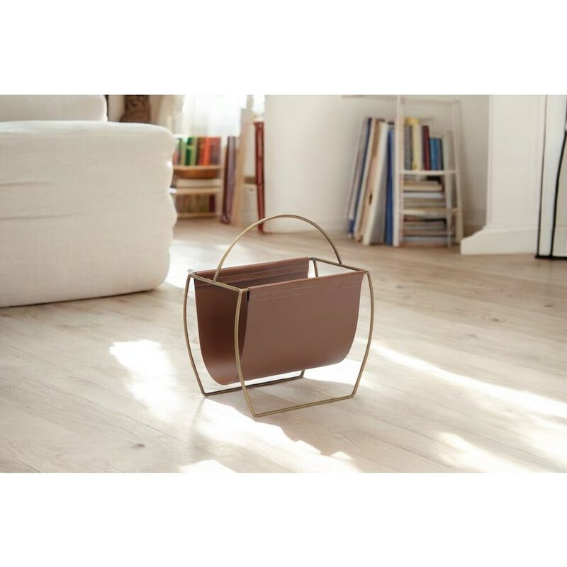 Pangea Home Z-Blake Magazine Rack Brown