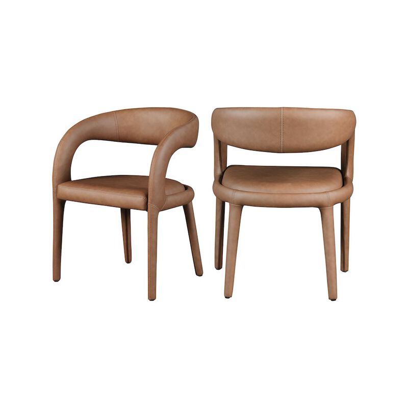 Meridian Furniture Sylvester Brown Vegan Leather Dining Chair