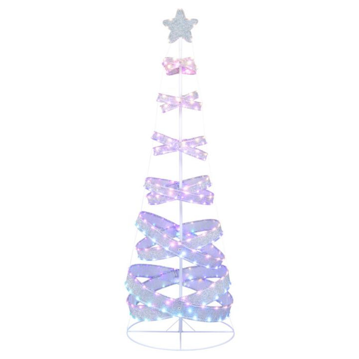 Hivvago 7 Feet Outdoor Spiral Christmas Tree for Party  Xmas New Year Decoration