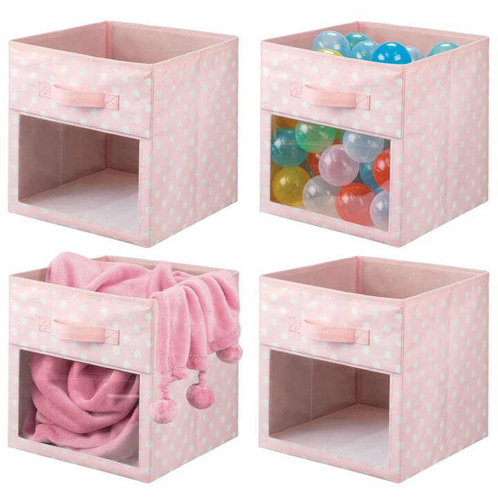 mDesign Fabric Nursery Cube, Window/Handle, 4 Pack