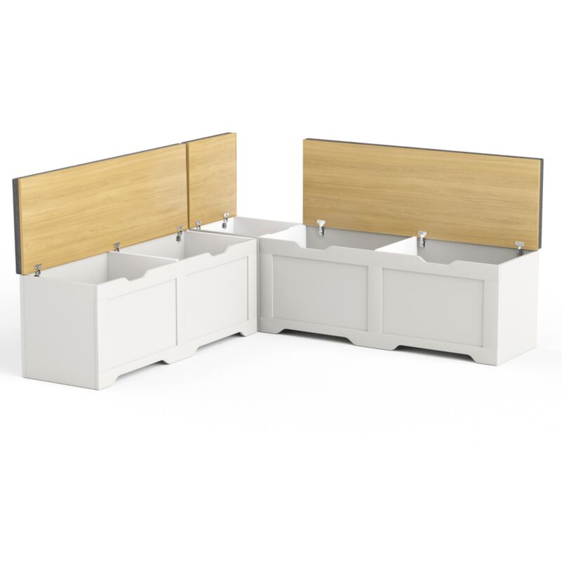 Crewis 3-Piece L-Shaped Wooden Storage Bench image number 8