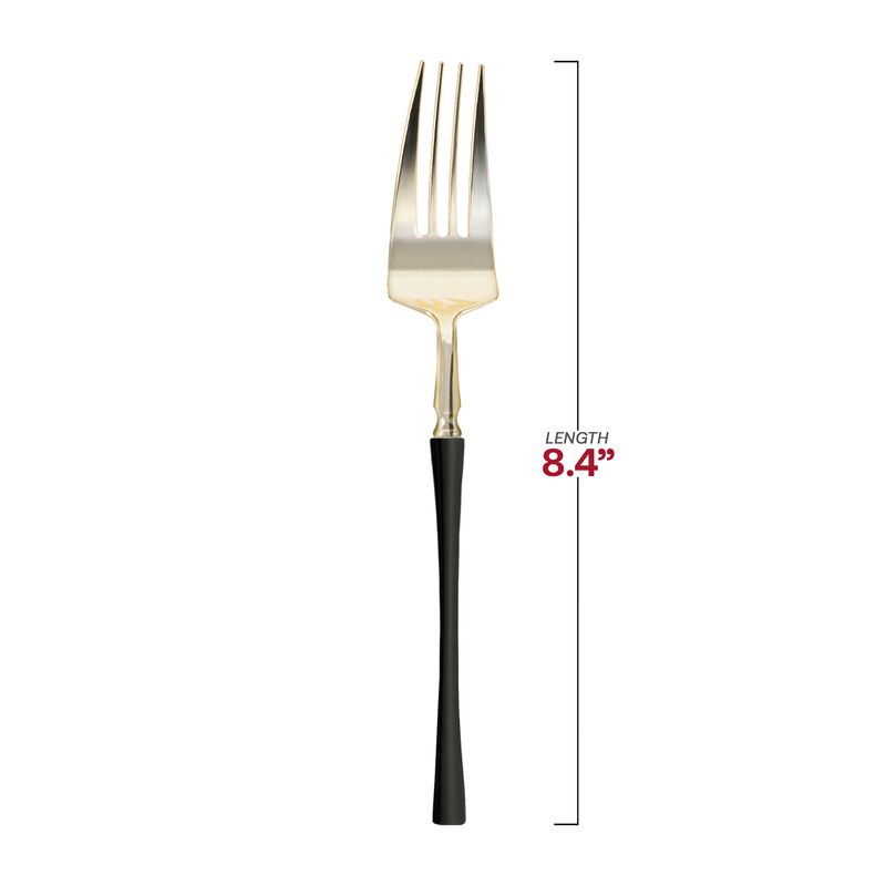 Gold with Black Handle Moderno Plastic Dinner Forks (240 Forks) image number 3