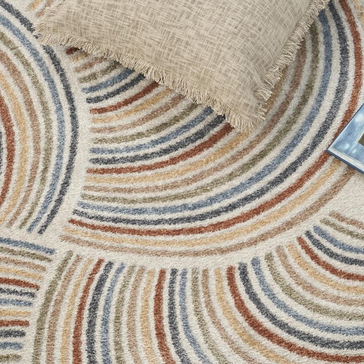 HomeRoots Abstract Power Loom Washable Area Rug