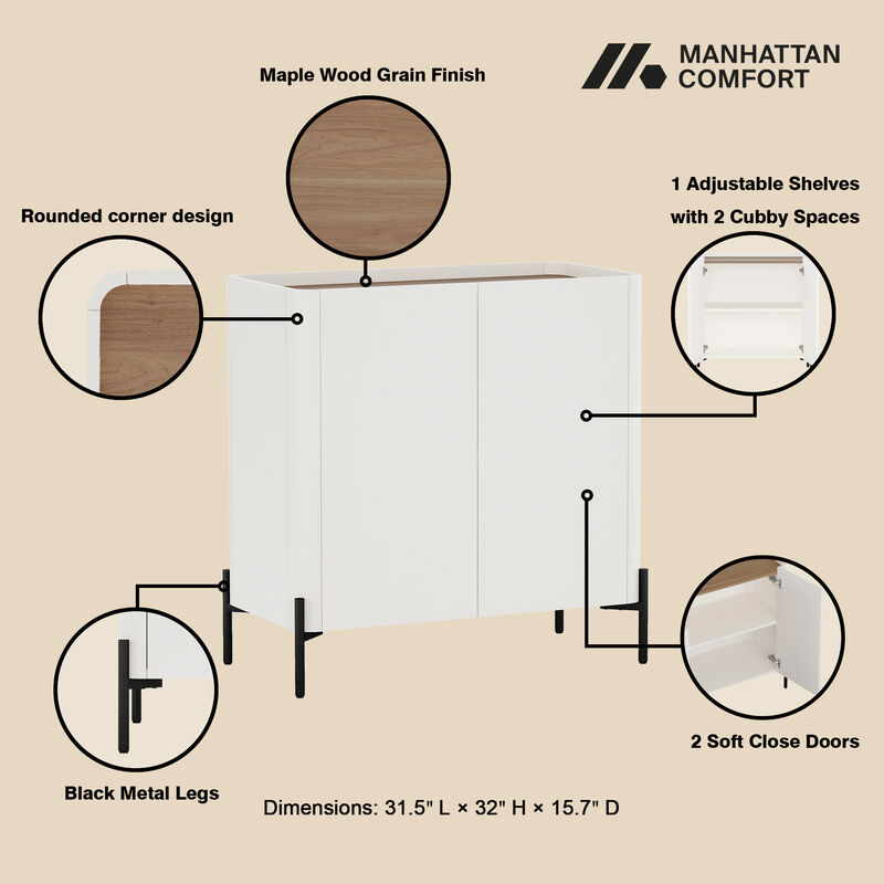 Abbey Beige Accent Cabinet and Sideboard Set