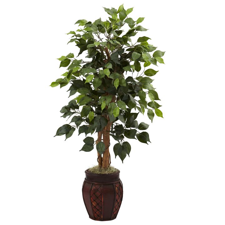 HomPlanti 44 Inches Ficus Tree w/Decorative Planter